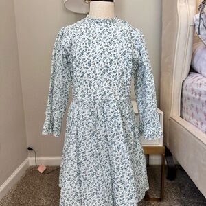 Charming Blue and White Floral Kids Dress